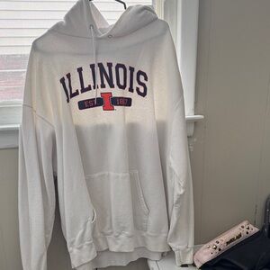 Champion White Illinois Hoodie